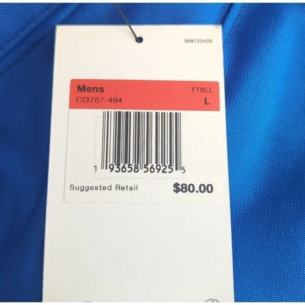 Nike Football Performance Jersey Mesh Vented Mens L CI3767-494‎ Blue NWT